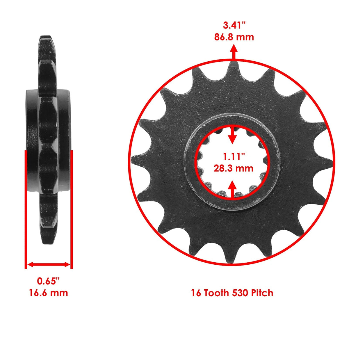 Black O-Ring Drive Chain & Sprockets for Honda CBR900RR (1993–1995) EG1836FS120XO