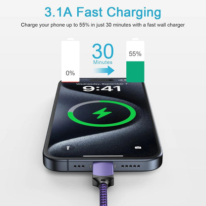 6FT Fast Charging Cable for iPhone 16e 17 Pro Max
