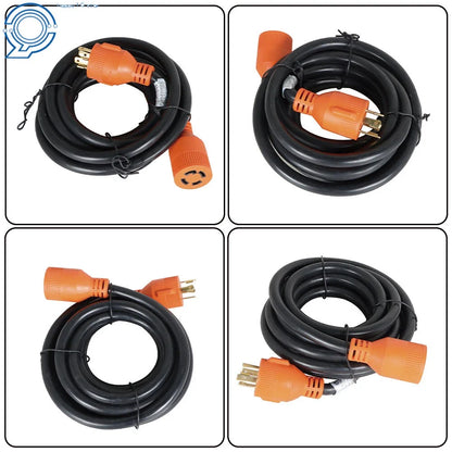 30 Amp Generator Extension Cable 15 Feet NEMA L14-30 (Up to 7500W)