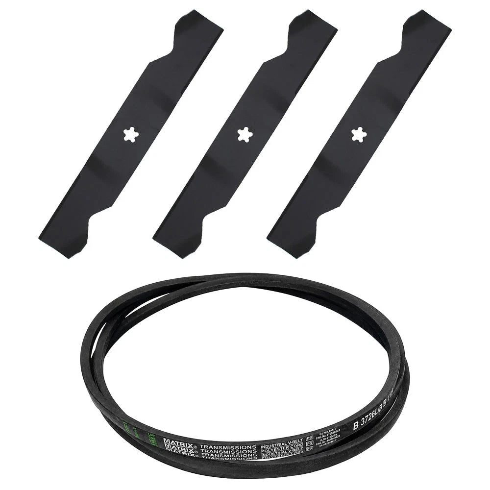 3 Blades & Drive Belt Kit 54" for 532187256 532187255 532187254 187292