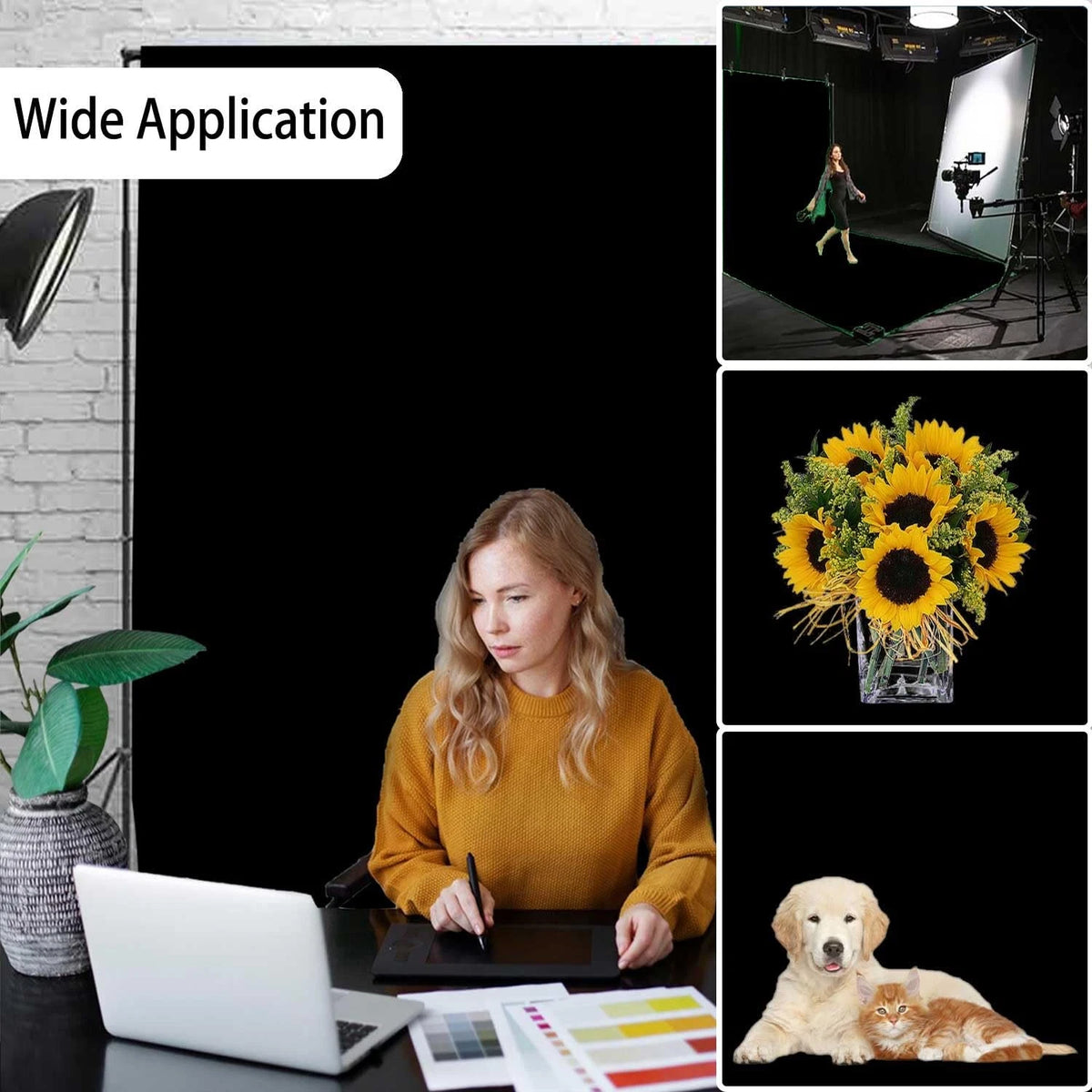 Black Photo Backdrop for Photography 8x10 FT