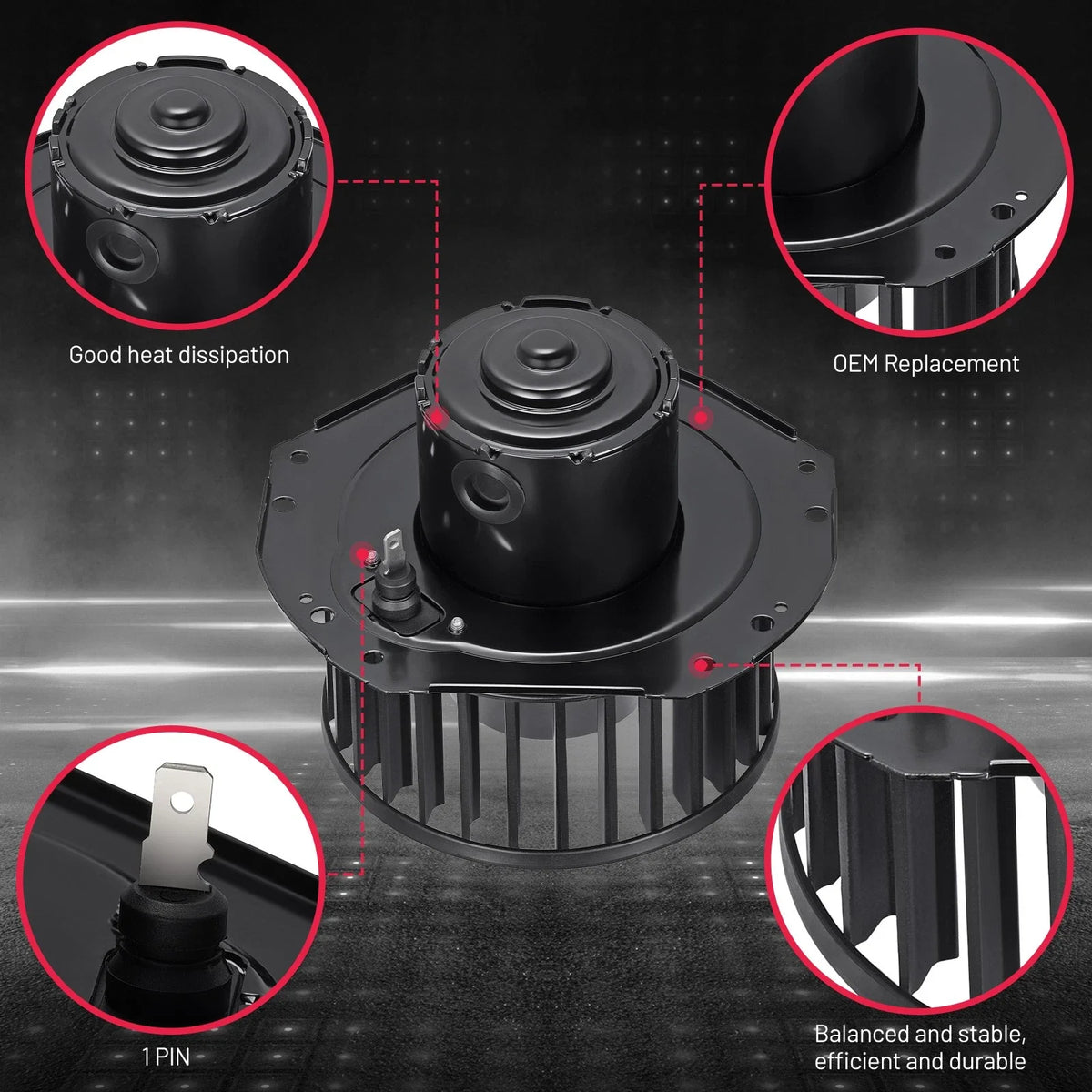 Blower Motor with Fan Cage for GMC V1500 K1500 5.0L 5.7L (1987–1991) PM138 35345