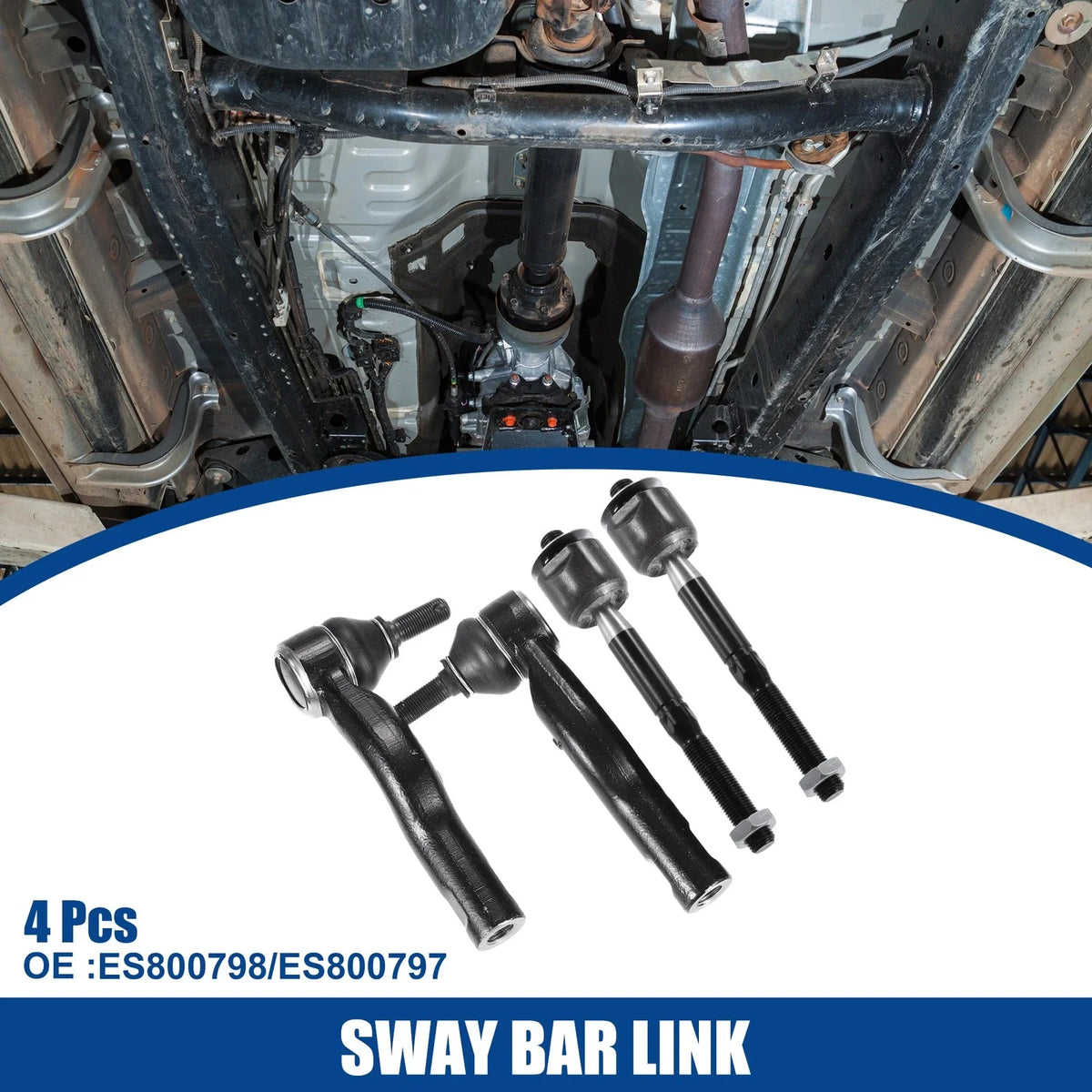 Set of 4 Inner Outer Tie Rods for Ford Lincoln Mercury 