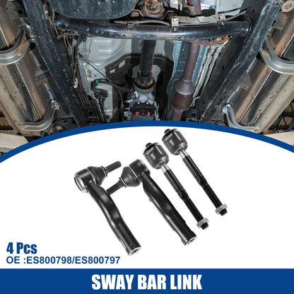 Set of 4 Inner Outer Tie Rods for Ford Lincoln Mercury 