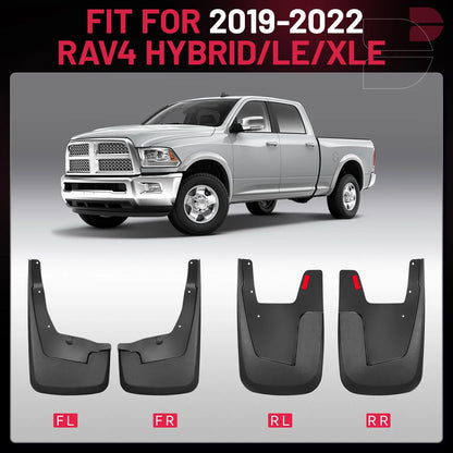 Mud Guards Splash Mud Flaps for RAM 1500 2500 (2019–2024) Black 4-Door