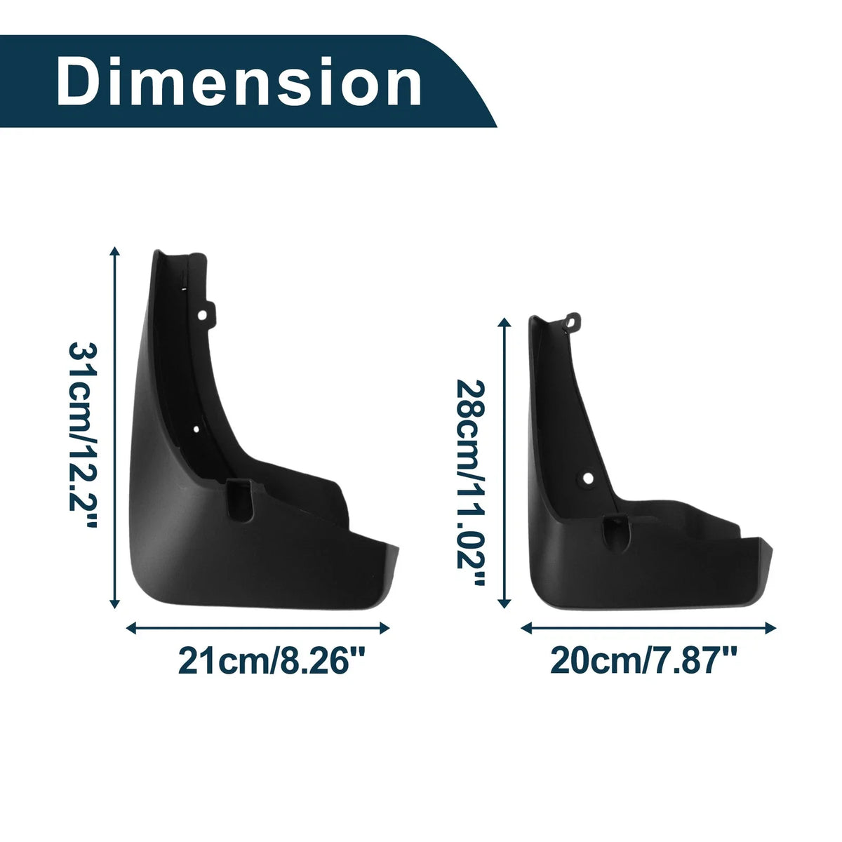 Set of 2 Mud Flaps Splash Guards for Volkswagen Viloran (2020–2021)