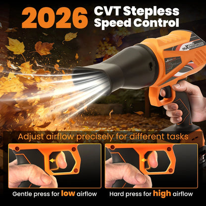2X Cordless Leaf Blower 21V Brushless Motor 550 CFM 4000mAh Battery