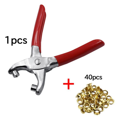 Eyelet Grommet Pliers Set for Fabric Canvas Repair (1/4in Steel)
