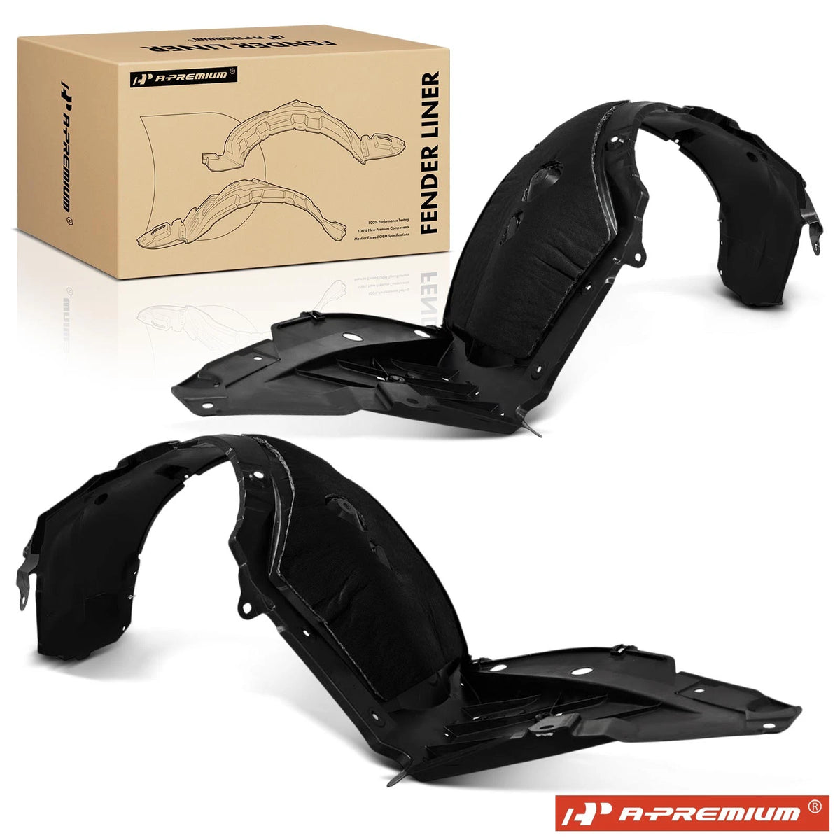 2X Front Inner Fender Liners with Insulation Foam for Nissan Altima (638416CA0A, 638406CA0A, NI1248166, NI1249166)