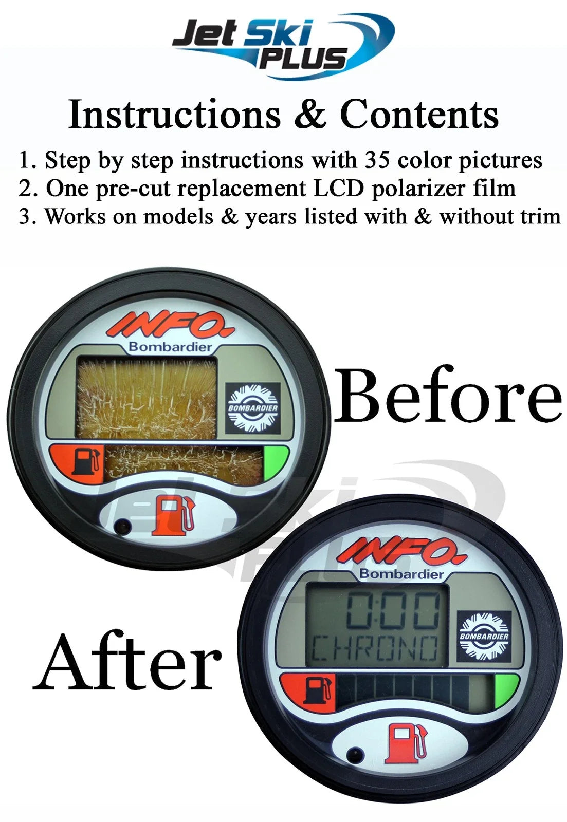 Repair Kit for SeaDoo LCD Info Gauge Center Display GSX RX XP RFI DI LTD