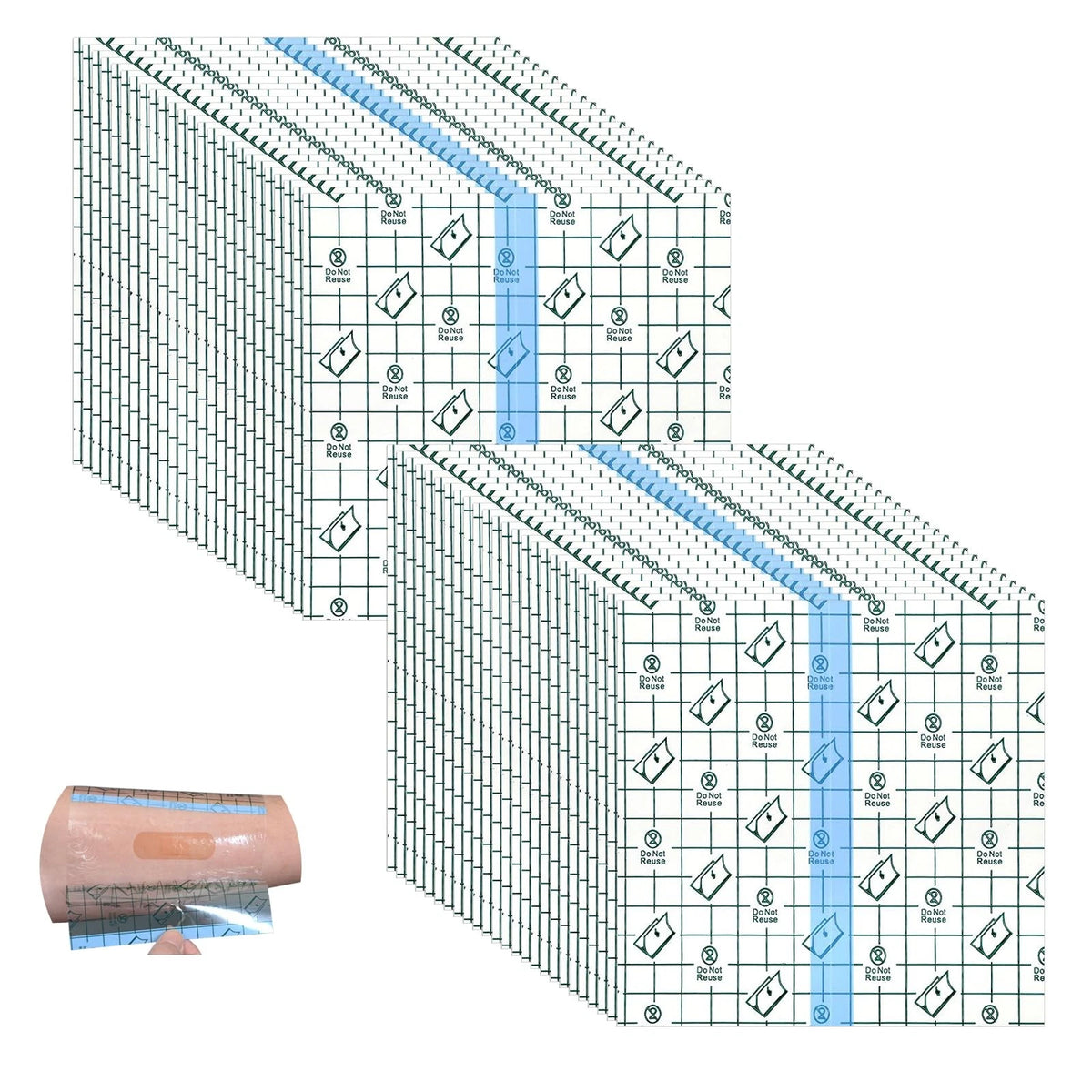 50 Pieces Transparent Stretch Adhesive Bandage Large Waterproof Film