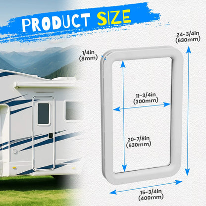 RV Entrance Door Window Frame for Camper Trailer (15.7" x 24.8")
