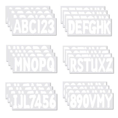 Set of 4 Boat Numbers and Letters Decal Stickers A-Z 0-9 White