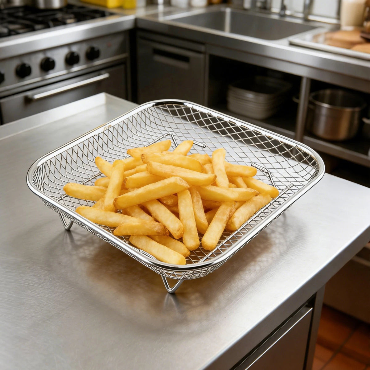 3X Stackable Air Fryer Racks for Steam and Bake (8.07x8.07x1.77in)