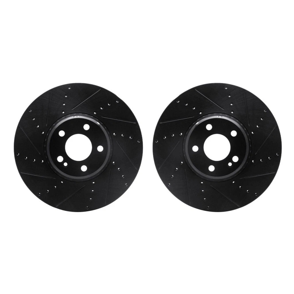 Rotor Set for Mercedes-Benz GLC250 (2017–2018) ALX-PAU-DF-8002-63033-CLA6 Drilled Slotted Black