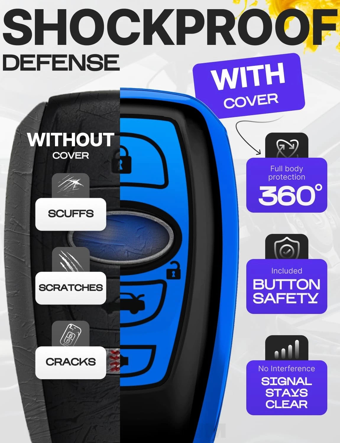 TPU Key Fob Cover for Subaru Outback, Crosstrek, Forester (2010–2023)