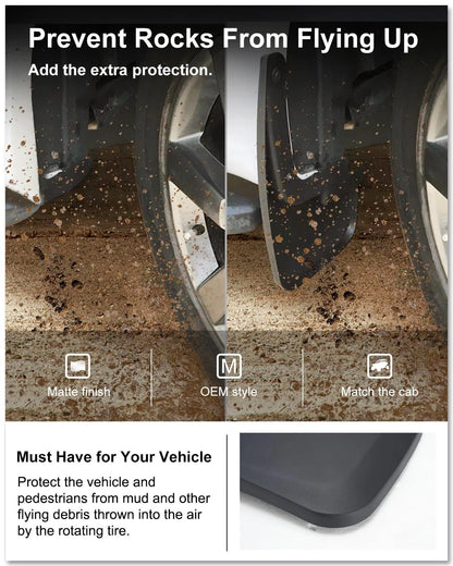 Set of 4 Heavy Duty Mud Flaps for Ford F150 (2015–2020) No Drill