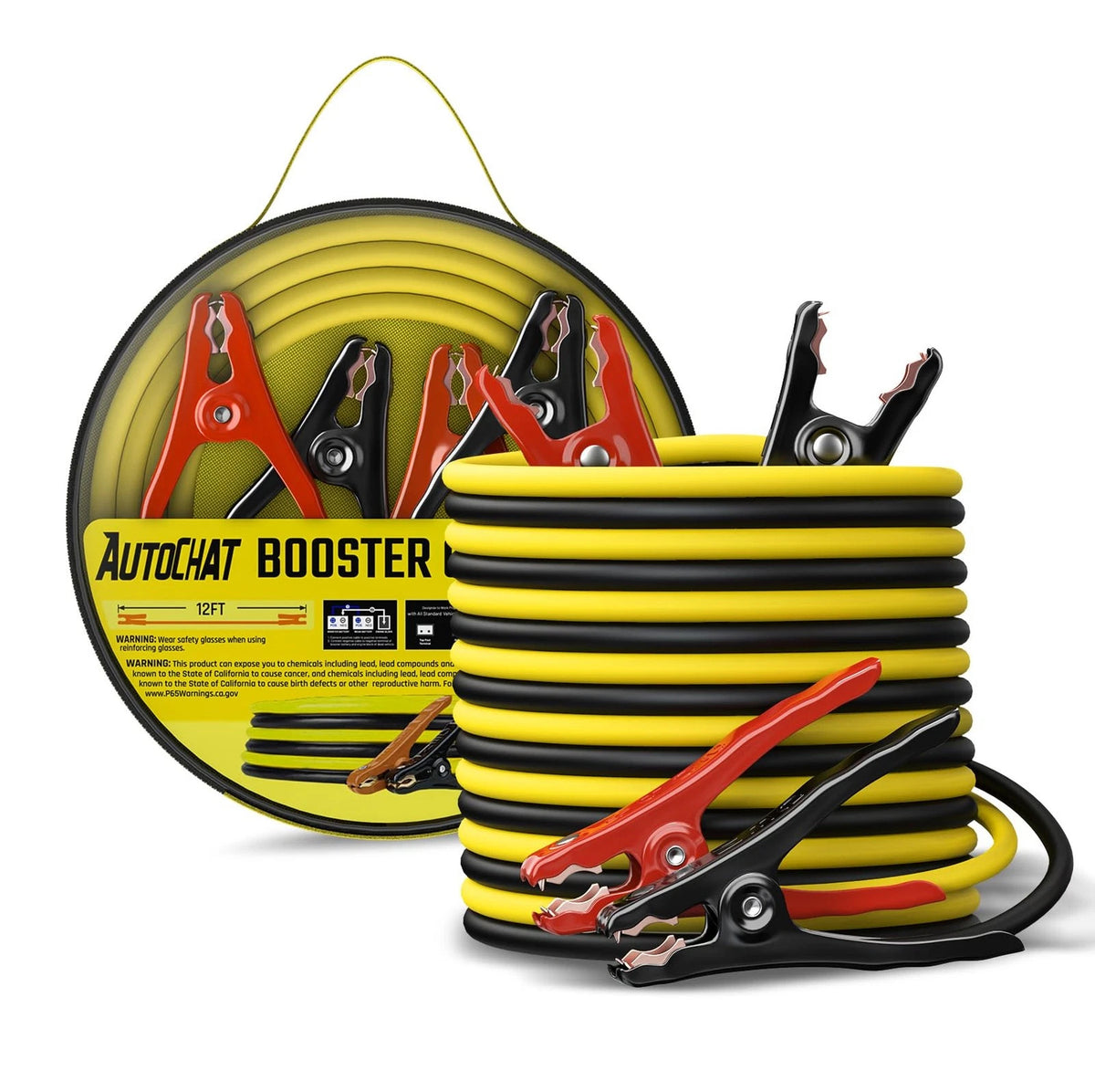 8 Gauge 12ft Car Jumper Cables for Jump Starting Dead Batteries (No Year)