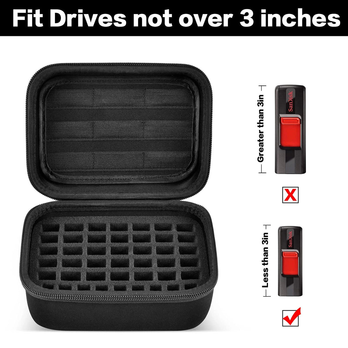 Set of 4 USB Flash Drive Cases for Organizing 44 Drives & 9 Cards