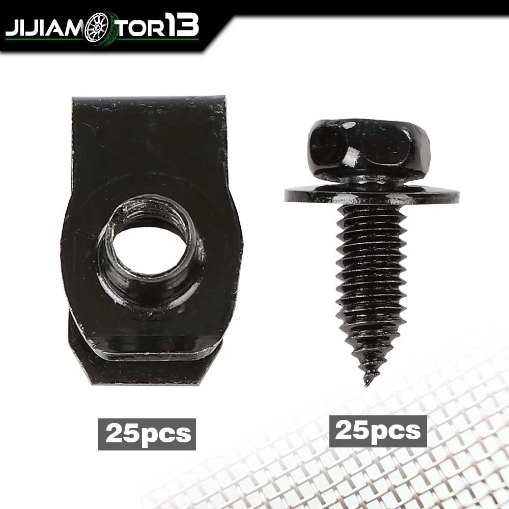 50pc Fender Body Bolts & U Nuts Set for (J-02SBC0003ABK)