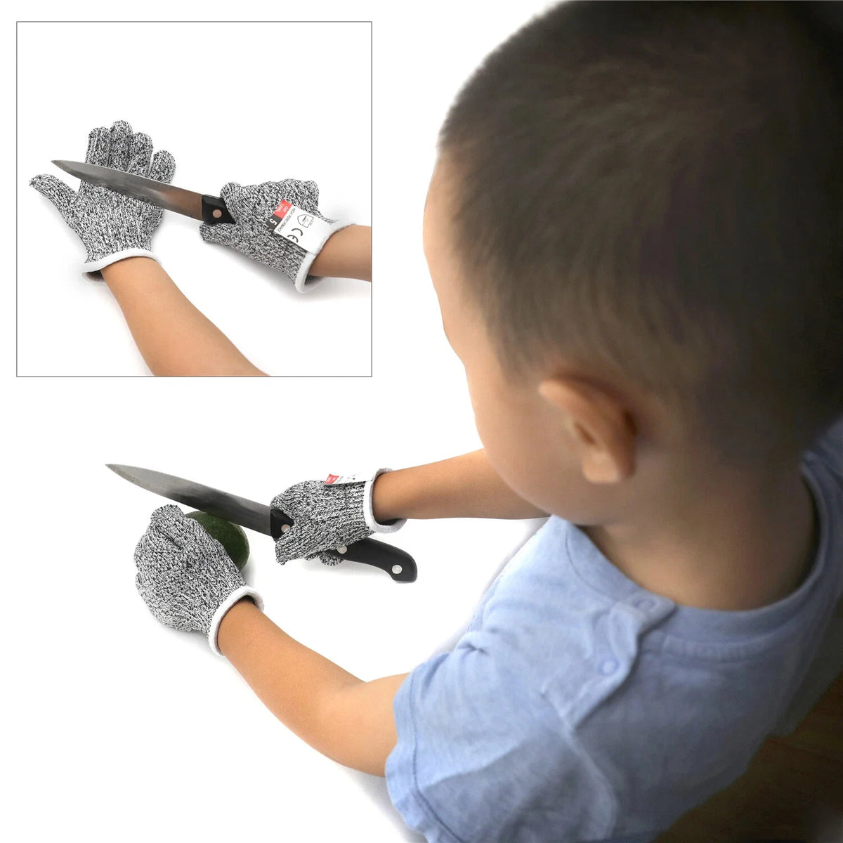 Cut Resistant Gloves for Kids (8-12 Years) Level 5 Protection - Set of 8