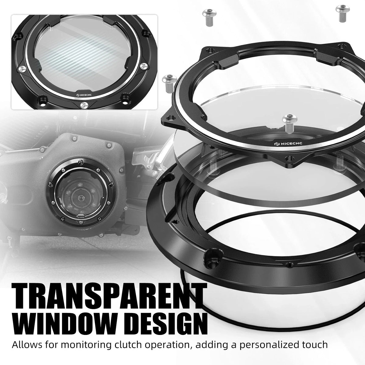 1x Derby Clutch Cover with O-ring for Harley Street Glide Trike (2010–2011)