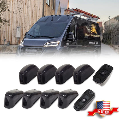 10PC Smoke Cab Roof Marker Running Lights for Ram ProMaster 1500 2500 3500 (2014–2023)