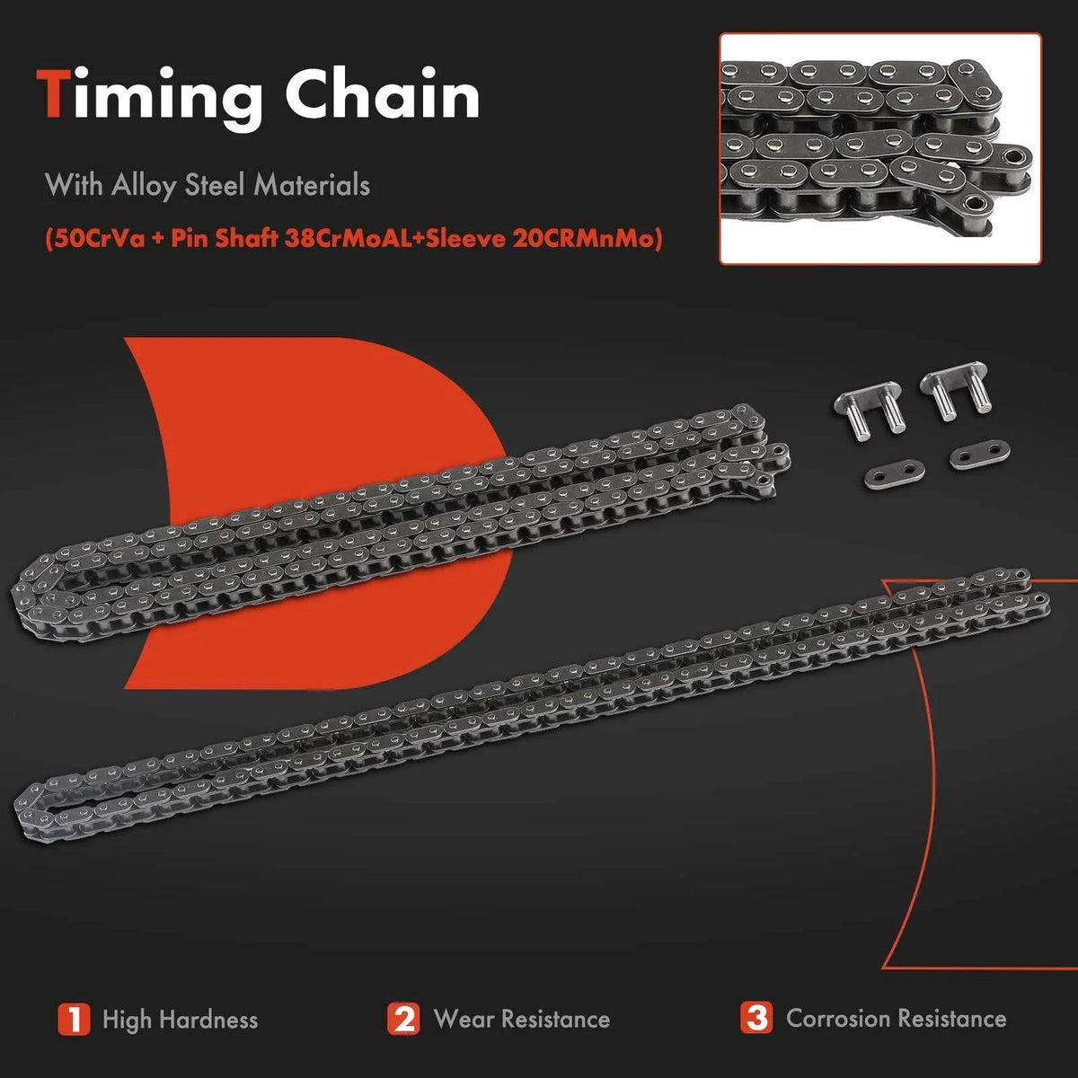 9x Timing Chain Kit for Mercedes-Benz C230 (2003–2005)
