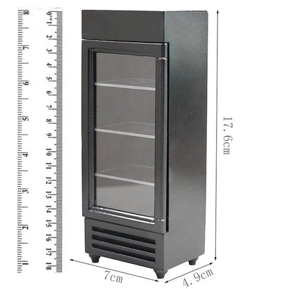 Miniature Refrigerator for Dollhouse (1:12 Scale) - Black
