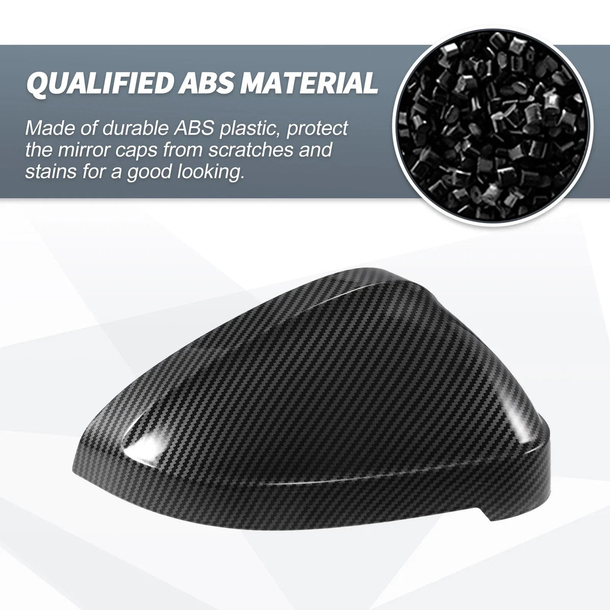 Pair Rearview Mirror Cover Caps Black Carbon Fiber for Audi A4 A5 S4 S5 RS5 (2013–2020)