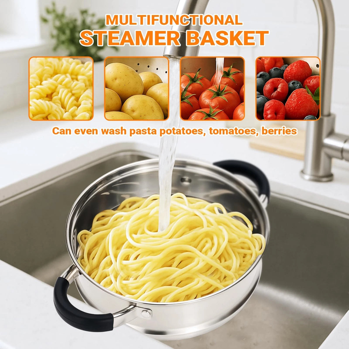 3.2QT Steamer for Cooking (Stainless Steel)