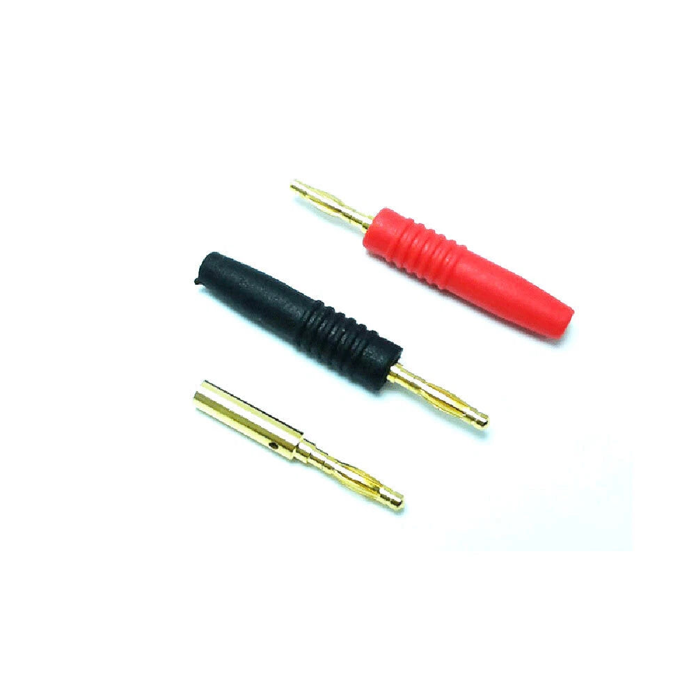 Set of 10 Gold Plated 2mm Male Banana Plug Jack Connectors for Speakers