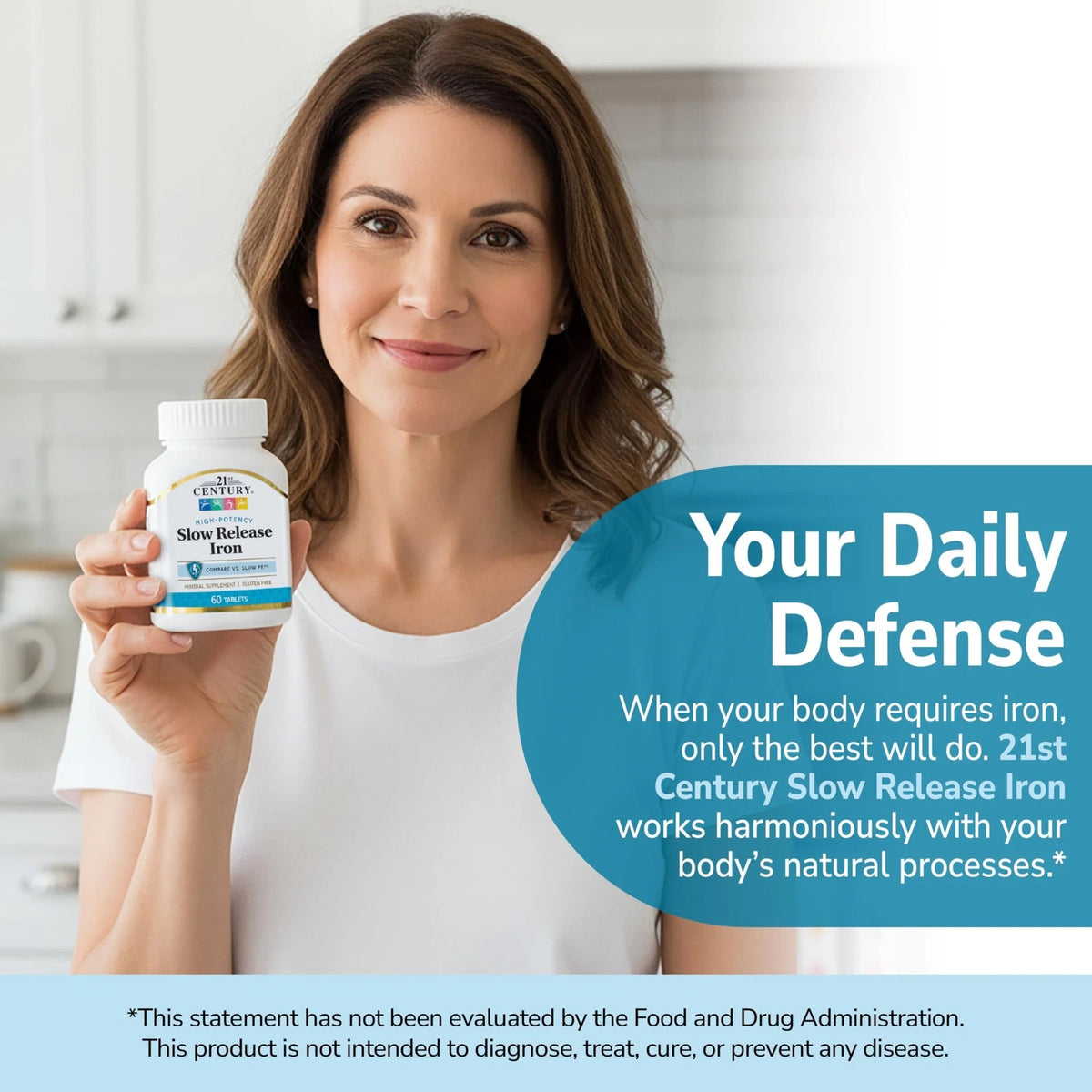21st Century Slow Release Iron Tablets 60 Count (Pack of 1)