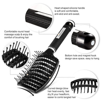 Professional Curved Vented Hair Brush for Faster Blow Drying