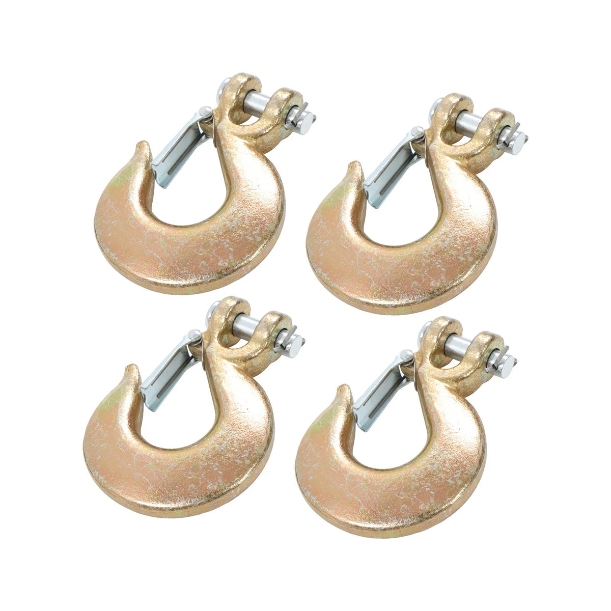 Set of 4 1/2" G70 Chain Hook Clevis Slip Hooks with Safety Latch 48000lbs