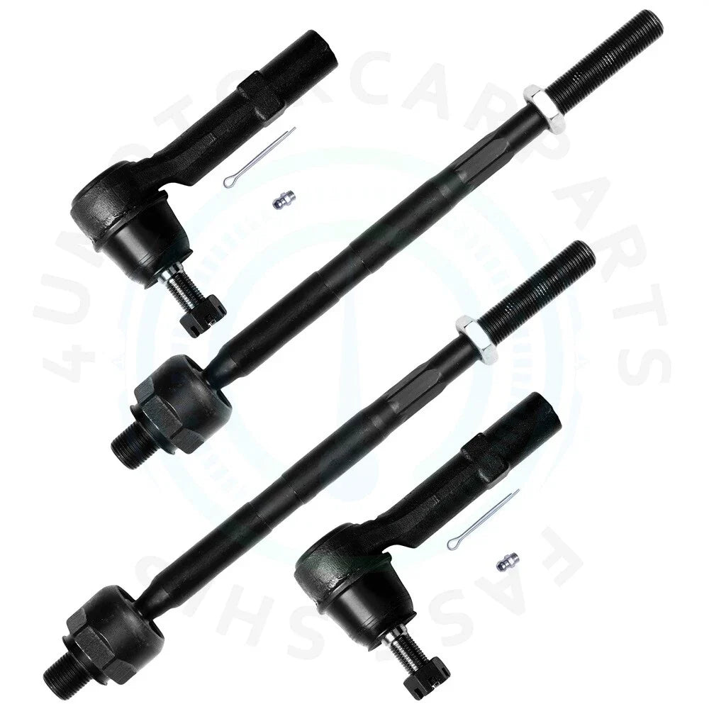 Set of 4 Front Inner Outer Tie Rod Ends for Chevrolet Traverse (2009–2017)