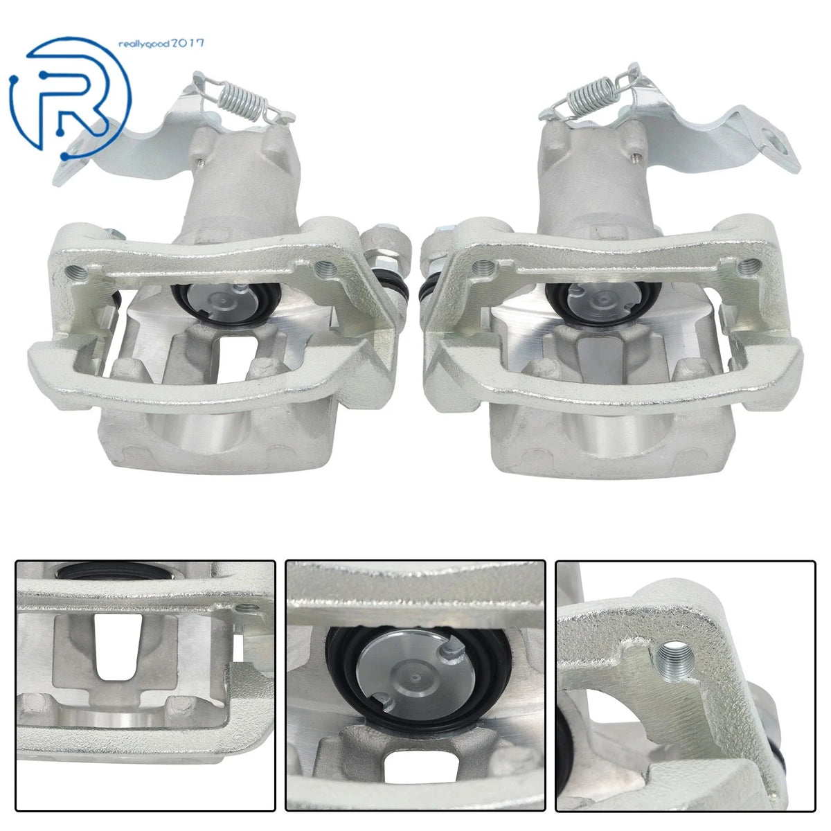 Set of 2 Rear Brake Calipers w/ Bracket for Kia Forte5 Hyundai Veloster Elantra GT