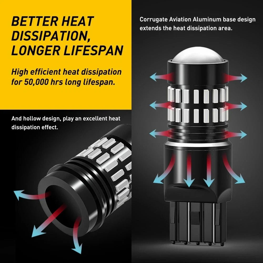 2X 7443 7444 LED Brake Tail Stop Light Bulbs for Various Vehicles