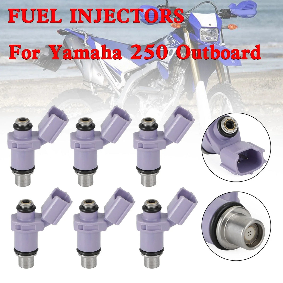 6PCS Fuel Injectors 6P2-13761-10-00 for Yamaha 250 Outboard