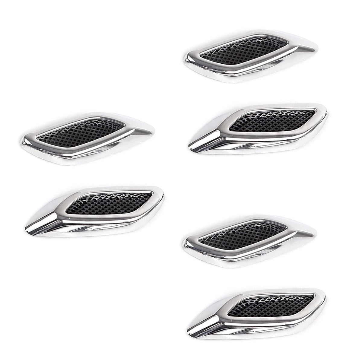 Set of 6 Car Fender Trim Decorative Air Vent Covers for Sport Modification