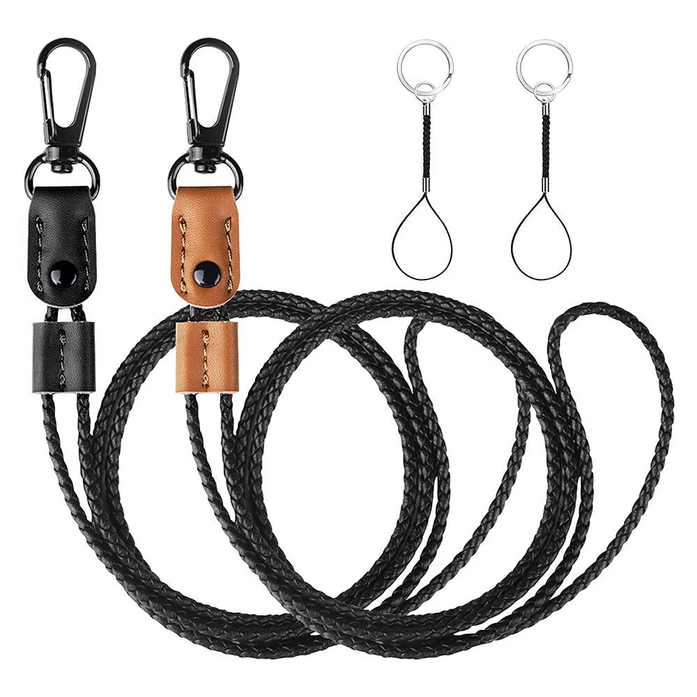 Braided Leather Badge Lanyard for Adjustable Length (No Part Numbers)