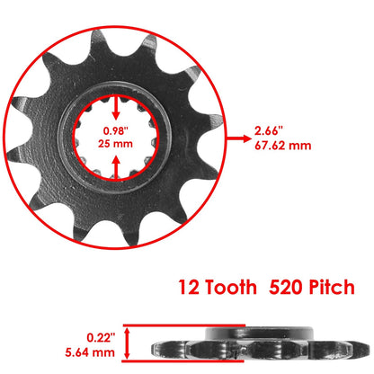 Black O-Ring Drive Chain and Sprockets Kit for Kawasaki KEF300 Lakota (1995–2003) EG3549FS203XO