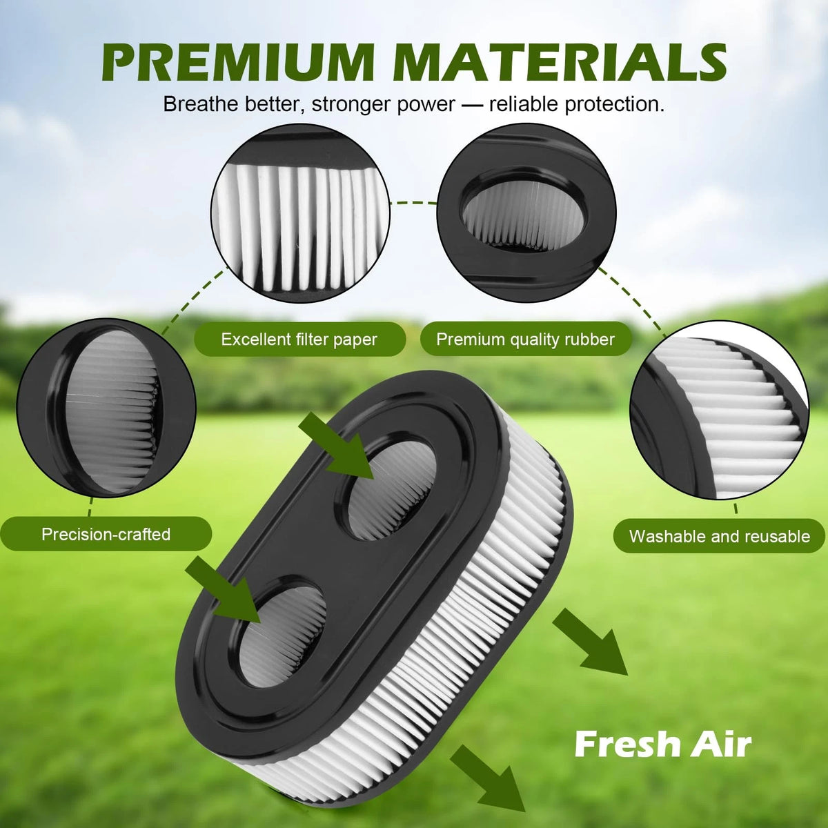 Air Filter for Lawn Mower (593260, Replaces 798452)