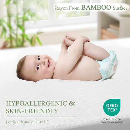 Twin Size Waterproof Bamboo Mattress Protector - White Diamond Pattern