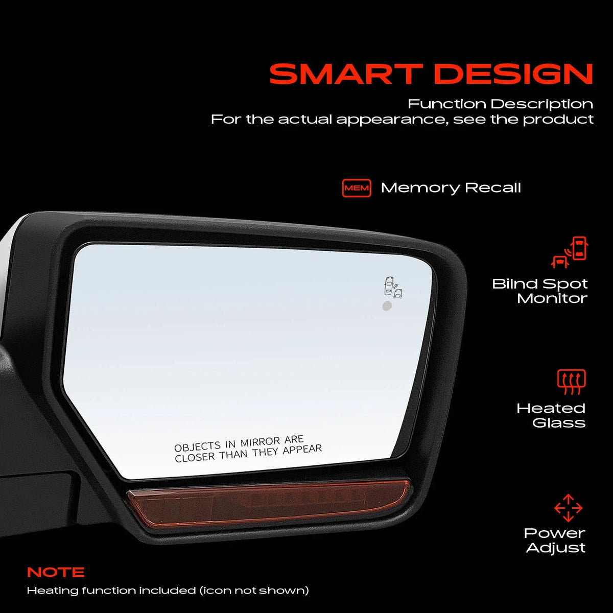 Power Mirror for Ford Expedition (2015–2017) FL1Z17682BA FO1321507C D