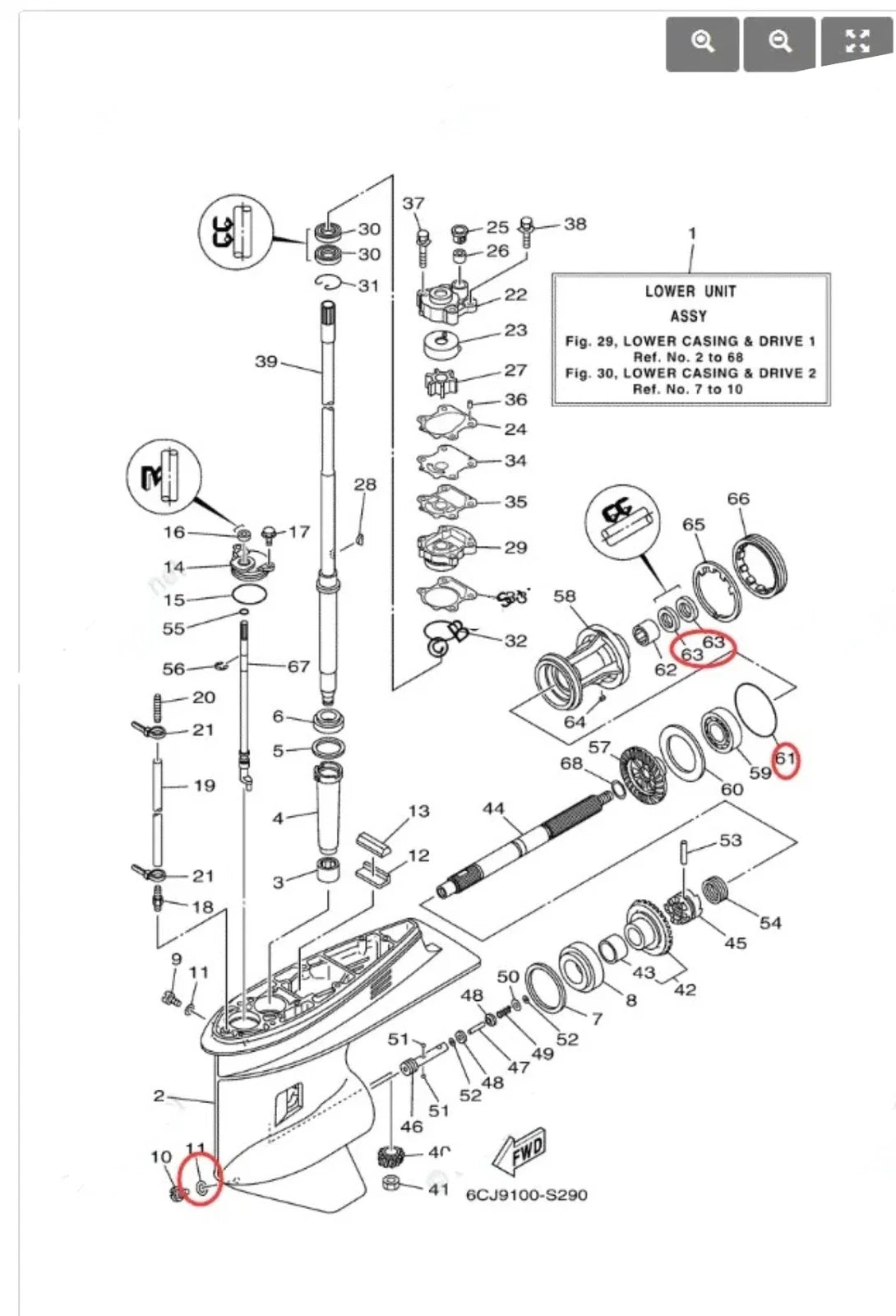 Propeller Shaft Seal Kit for Yamaha 40-100HP (93101-25M03, 90430-08003)