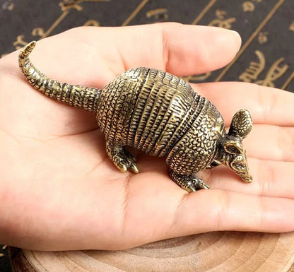 Brass Armadillo Figurine for Home Decor (Small Animal Statue)