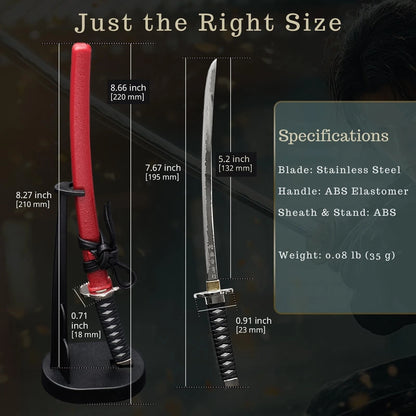 Wablade Samurai Katana Letter Opener with Stand, 8.27"