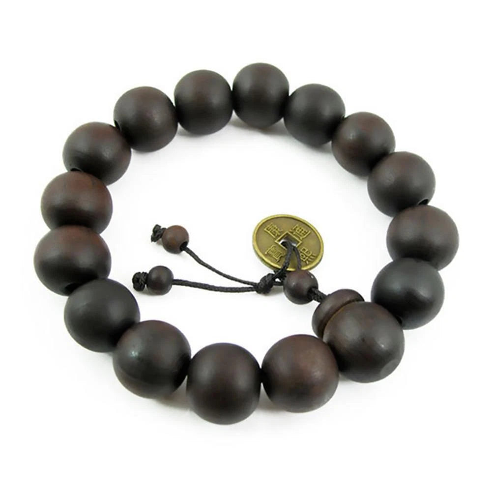 2X 12MM Wooden Buddha Prayer Beads for Mala Bracelet