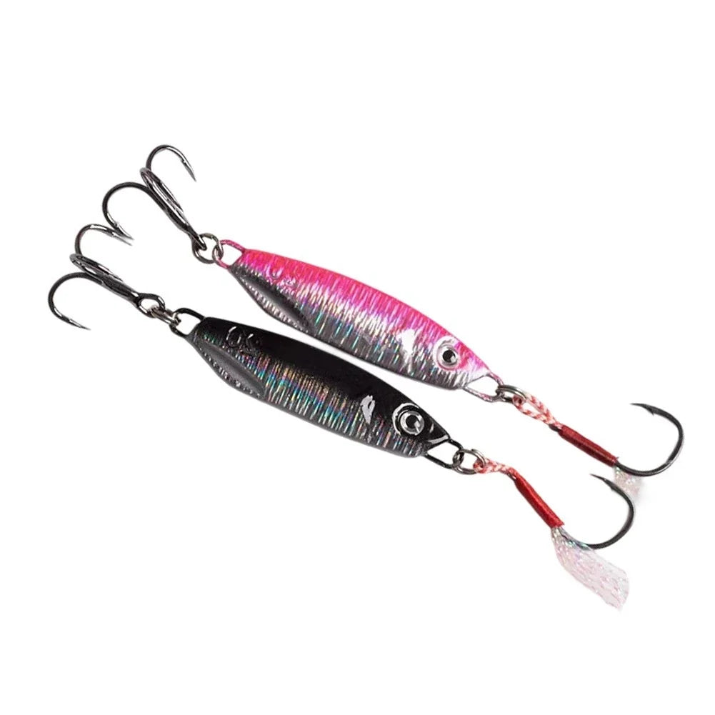Stainless Steel Jig Lure 7g-10g Pre Rigged Triple Hook for Bass Trout